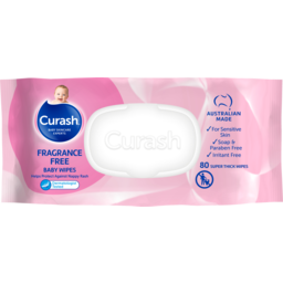 Photo of Curash Fragrance Free Baby Wipes 80 Pack