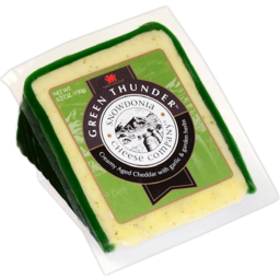 Photo of Snowdonia Cheese Company Green Thunder Creamy Aged Cheddar With Garlic & Garden Herbs Cheese Wedge
