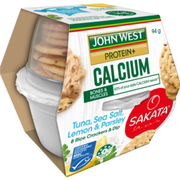 Photo of John West Tuna Protein+ Calcium Tuna, Sea Salt Lemon & Parsley Crackers