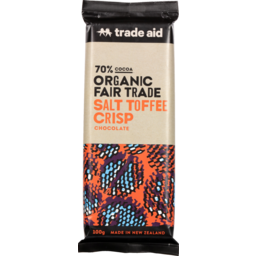 Photo of Trade Aid Chocolate Organic 70% Salt Toffee Crisp 100g