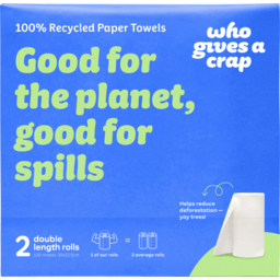 Photo of Who Gives A Crap Recycled Double Length Paper Towel 2 Pack