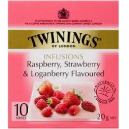 Photo of Twinings Flavoured Fruit Infusions Strawberry, Raspberry & Loganberry Tea Bags 10 Pack 20g 20g