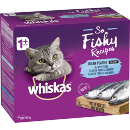 Photo of WHISKAS So Fishy Recipes Wet Cat Food Ocean Platter in Jelly