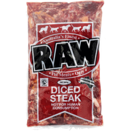 Photo of Raw Pet Steak Diced 800gm