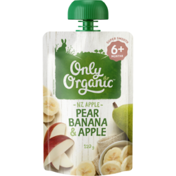 Photo of Only Organic Pear Banana & Apple 6m+ Baby Food Pouch 120g