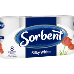 Photo of Sorbent Silky White Toilet Tissue 8 Pack 