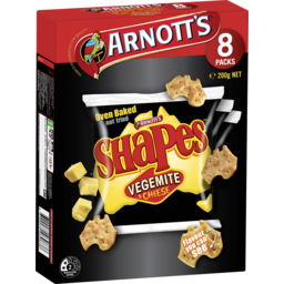 Photo of Arnott's Shapes Vegemite & Cheese 8 Packs 200g 