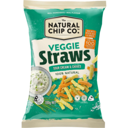 Photo of Natural Chip Co. Veggie Straws Sour Cream & Chives 100g