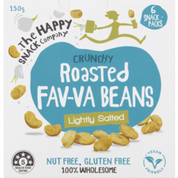 Photo of The Happy Snack Company Crunchy Roasted Fav-Va Beans Lightly Salted 6 Pack 150g