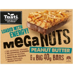 Photo of Tasti Mega Nuts Bars Peanut Butter 6 Pack
