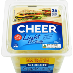 Photo of Cheer Light & Tasty Cheese Slices 750g