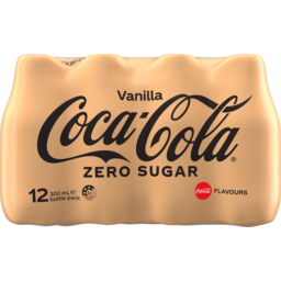 Photo of Coca Cola Vanilla Zero Sugar Soft Drink Multipack Glass Bottles 12x300ml