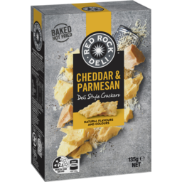 Photo of Red Rock Deli Cheddar & Parmesan Deli Style Crackers 135g