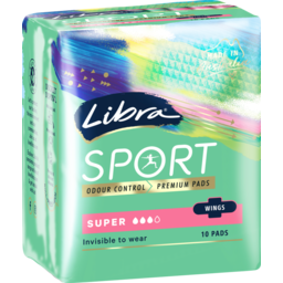 Photo of Libra Invisible Sport Pads Super With Wings 12 Pack 
