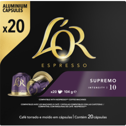 Photo of L'or Espresso Coffee Capsules Supremo Intensity 10 Nespresso® Compatible 20 Pack