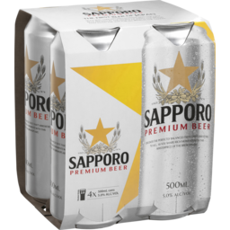 Photo of Sapporo Premium Beer 4 X 500ml Can