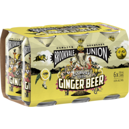 Photo of Brookvale Union Ginger Beer Citrusy Yuzu 6 X 330ml Can Pack 