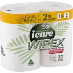 Photo of Icare Towel Wipex 3ply Double 2pk
