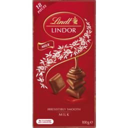 Photo of Lindt Lindor Milk Chocolate Block 100gm