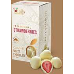 Photo of Totally Pure Fruits - Freeze Dried Strawberries - Choc Coated White - 150g