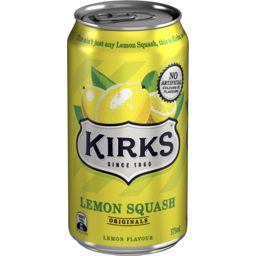 Photo of Kirks Lemon Squash Can Soft Drink 375ml 375ml