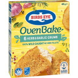 Photo of Birds Eye Oven Bake Fish with Herb & Garlic Crumb 425g