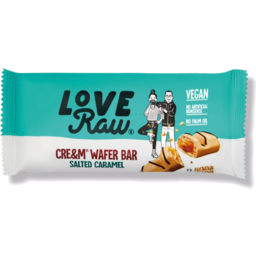 Photo of LOVE RAW Vegan SALTED CARAMEL CRE&M WAFER BARS 45g