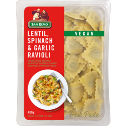 Photo of San Remo Vegan Lentil Spinach & Garlic Ravioli 400g