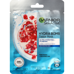 Photo of Garnier Hydra Bomb Hyaluronic Acid + Pomegranate Sheet Mask 28gm