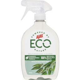 Photo of Ajax Eco Multipurpose Cleaner Powerful Biodegradable Plant Based Formula Eucalyptus & Fresh Mint Surface Spray 450ml
