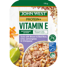 Photo of John West Protein+ Vitamin E Tuna With Brown Rice & Red Rice, Lime Lemongrass & Chickpeas