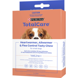 Photo of Purina Total Care Heartwormer, Allwormer & Flea Control Tasty Chew For Small Dogs (4 - 11kg) 1 X Chew 
