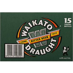 Photo of Waikato Draught 330ml Bottles 15 Pack 15.0x330ml