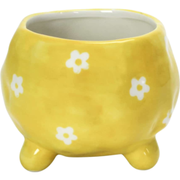 Photo of Annabel Trend Ceramic Planter - Daisy Yellow 8.5cm X 10cm