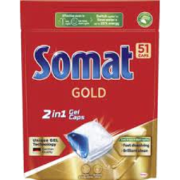 Photo of Somat Gold 2-in-1 Machine Dishwasher Gel Tablets 51 Pack
