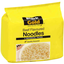 Photo of Black & Gold Beef Flavoured Noodles 5 Pack