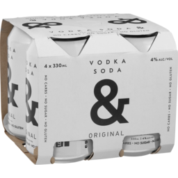 Photo of Vodka Soda & Original 4% Can X 4
