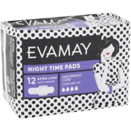 Photo of Evamay Pads with Wings Nighttime 12 Pack