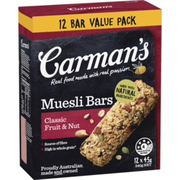 Photo of Carman's Muesli Bars Classic Fruit & Nut 12 Pack 540g