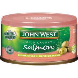 Photo of John West Skinless & Boneless Salmon Chunk Style In Olive Oil Blend 200g