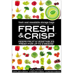 Photo of Fresh & Crisp Fruit & Veg Fresh Seal Resealable Storage Bags Multipack 10 Pack