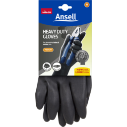 Photo of Ansell Heavy Duty Black Gloves Medium