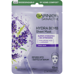 Photo of Garnier Hydra Bomb Hyaluronic Acid + Lavender Sheet Mask 28g 28g
