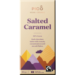 Photo of Pico Organic Salted Caramel 52% Cocoa Dark Vegan Chocolate Block