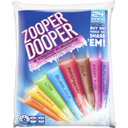 Photo of Zooper Dooper Cosmic Flavours Ice Blocks 24 x 70 ml