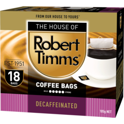 Photo of Timms Coffee Bags Decaffeinated 18s