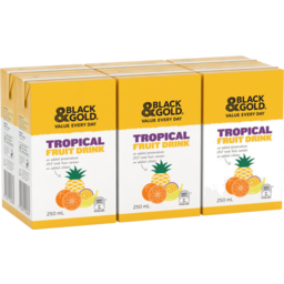 Photo of Black & Gold Tropical Fruit Drink 6x250ml