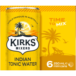 Photo of Kirks Mixers Indian Tonic Water Mini Cans 6x250ml