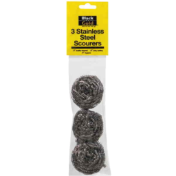Photo of Black & Gold Scourers Stainless Steel 3pk