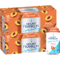 Photo of Mt. Franklin Mount Franklin Lightly Sparkling Water Peach Multipack Cans 20 X 375ml